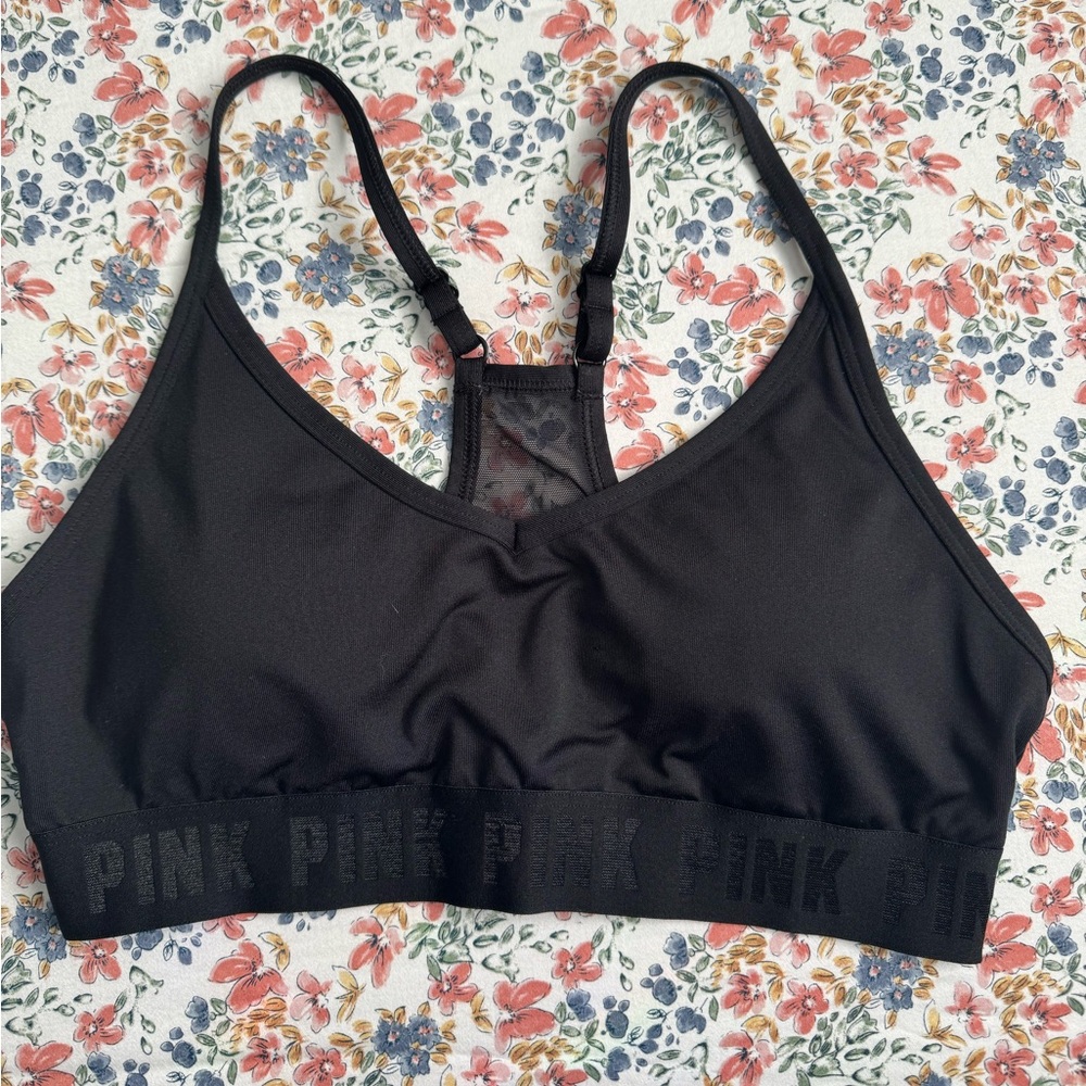 PINK Victoria Secret Black sports bra size medium